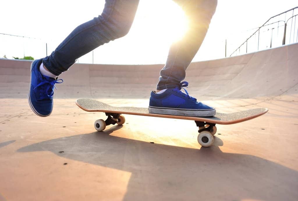 skateboarder at skatepark